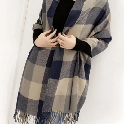 Colorful Checked Style Fashion High Quality Apparel Wholesale Warm Winter Lady Scarf