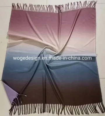 Winter Pashmina Wraps Hand Painting Two-Tone Colors Open Front Poncho Cape for Women Evening Dresses