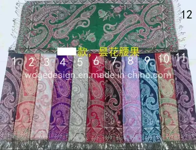New Stylish Developed Zhejiang Manufacturers Chic Feminie Shoulder Scarf Cape Blanket Jacquard Rayon Flowers Pashmina Shawls