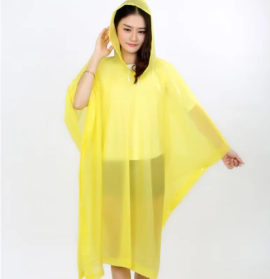 Hooded PEVA Poncho PEVA Reusable Rain Poncho Waterproof PEVA Reusable Rain Poncho