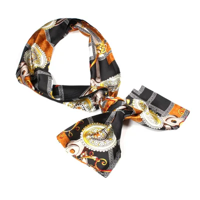Factory Wholesale Long Large Custom Printed 100% Silk Satin Designers Women Head Scarf Ladies Shawl