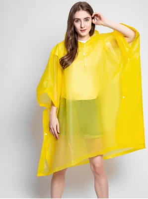 Hooded PEVA Poncho PEVA Reusable Rain Poncho Waterproof PEVA Reusable Rain Poncho