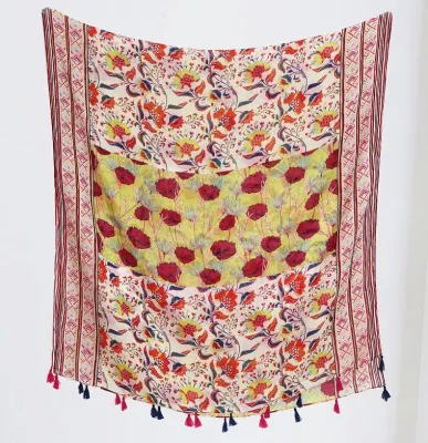 Flowers Wholesale Distributor Women Spring Beach Scarves Fashion Design Lady Elegant Luxury Slap-up Head Wrap Long Scarf for Ladies Accessories