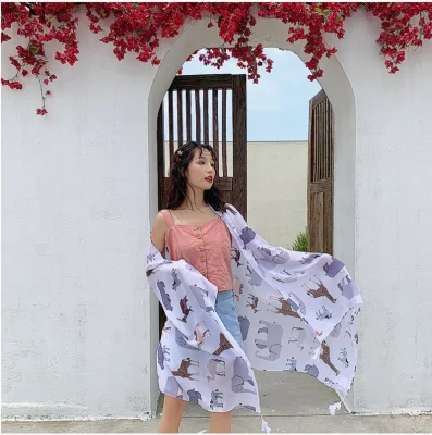 Women Lightweight Long Scarf Shawl Wrap Beautiful Women Silk Scarf Wyz16624