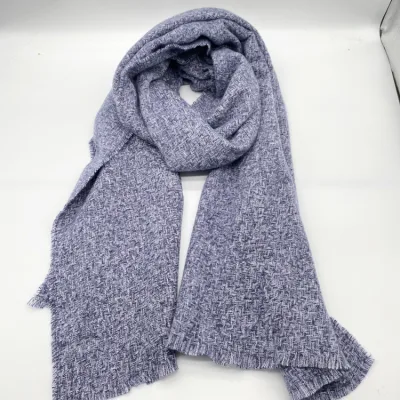Fashion Winter Warm 100% Polyester Soft Brushed Woven Check Blanket Shawls Scarves with 3cm Fringe