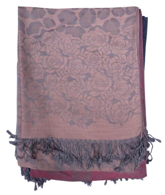 Fashion Italian Grey Rose Round Flower Leopard Jacquard Outdoor Dress Accessories Femme The New Arrival Scarf Pashmina