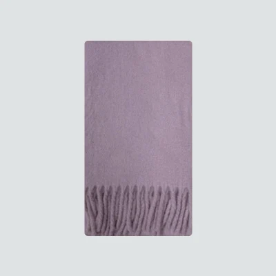 Wool Blend Solid Soft Scarf Women&prime;s Winter Warm Glacier Blue Neck