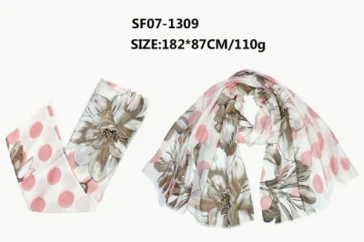 Simple and Elegant Flower Pattern Lady Scarf Autumn Fall Wholesale
