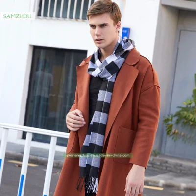 Hot Sale Cashmere Plaid Scarf Fashion Men Shawl with Fringes