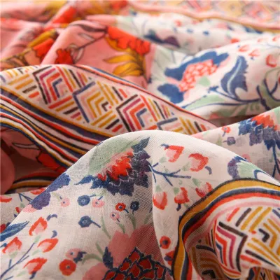 Hot Sell 2022 Spring Light Scarves Ladies Fashion Floral Printing Scarf with OEM Designed