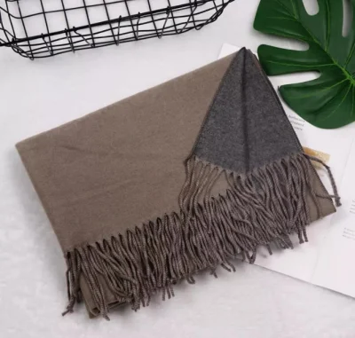 Solid Color Shawl Thick Long Fringe Cashmere Wool Scarf