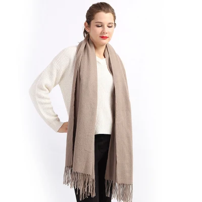 Wholesale Classic Plain Pure Wool Shawl Winter Luxury Pashmina Wrap for Woman