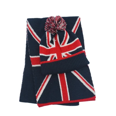 Factory Custom Logo Fans Knitted Acrylic Football Soccer Scarf