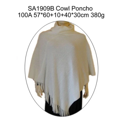 Lady Winter Fashion Knitting Sily Like Poncho Wrap