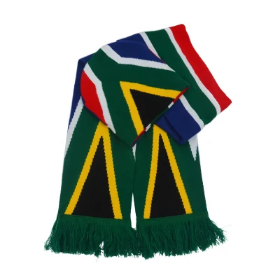Factory Custom Logo Fans Knitted Acrylic Football Soccer Scarf