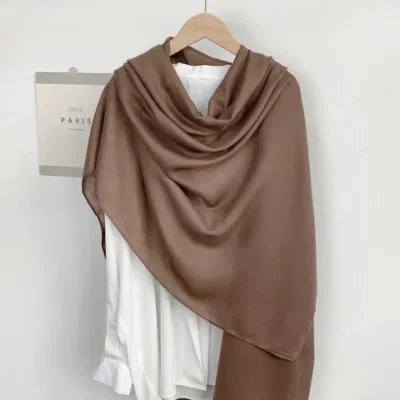 Long Wholesale Solid Silk Muslim Shawl Face Chiffon Cotton Hair Warp Scarf