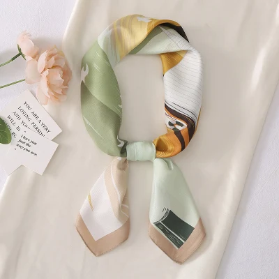 Custom Digital Printing Satin Scarf 90*90 Cm Hair Square Polyester Women Scarves