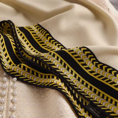 Colorful Customized Digital Print Large Size Silk Blend Wool Scarf