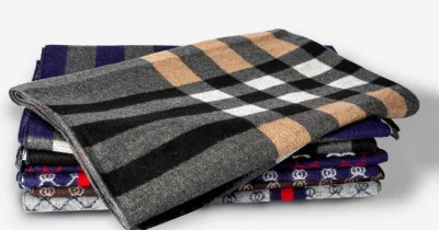 Man&prime;s Winter Custom Logo Designer Brand Luxury Warm Scarves Men Shawl Scarf