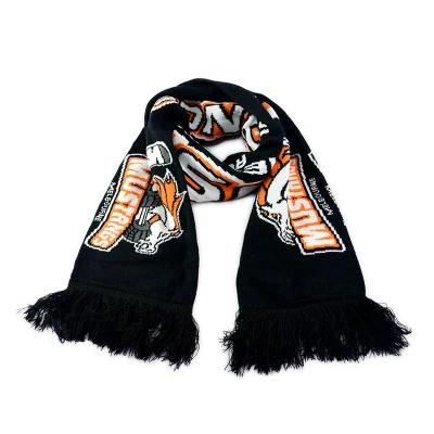 Factory Custom Logo Fans Knitted Acrylic Football Soccer Scarf
