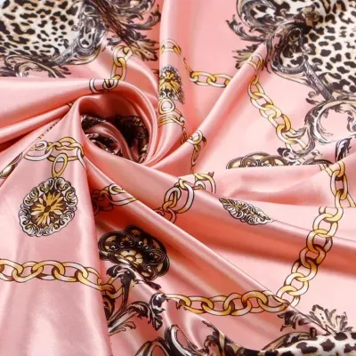 Shawl Female Luxury Square Head Accessories Printed Silk Satin Scarf