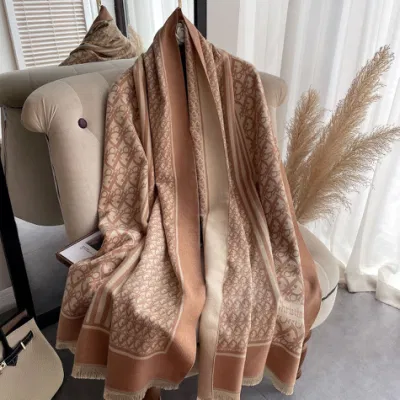 Zonxanautumn Winter Bohemian Over Sized Scarf Grid Scarf Poncho Shawl Scarf Warm Wool Shawls for Women