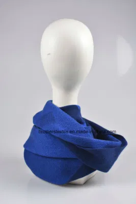Men&prime;s Fashion Blue Wool Cashmere Blended Knitted Scarf