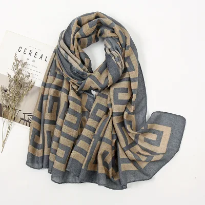 New Style Summer Fashion Custom Solid Color All-Match Sunscreen Cotton Linen Popular Lady Scarf