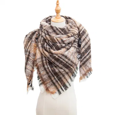Plaid Blanket Shawl Women Big Oversized Long Scarves