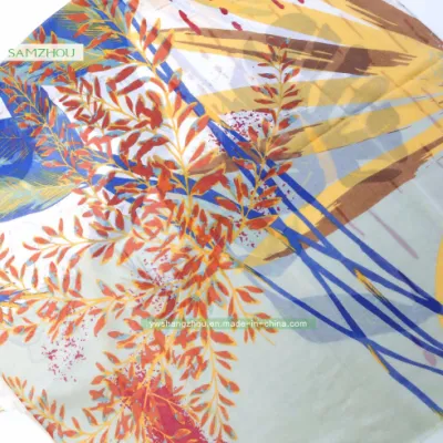 Tropical Rainforest Printed Spring Viscose Shawl Long Lady Silk Scarf