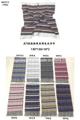 Women&prime; S Square 130*130cm Plaid Blanket Chunky Oversized Cashmere Feeling Winter Scarf Shawl