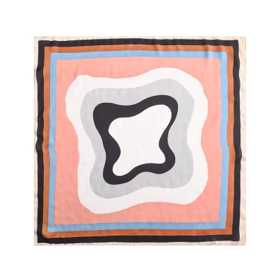 Digital Printed Headscarf Silk Square Scarf for Hair Women Natural Silk Neckerchief