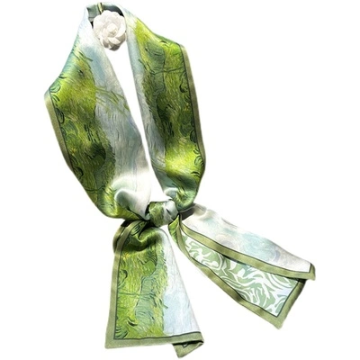 Customize Oil Painting Printed Ladies Silk Scarf