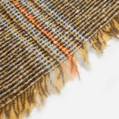 Custom Oversized Checked Square Scarf with Fringe for Ladies