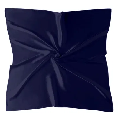  Spring Summer Women 35 Inches Navy Satin Silk Hair Wrap Scarf