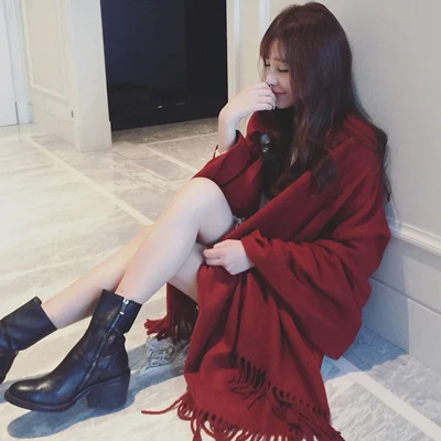 Winter Warm Thick High Quality Fake Cashmere Wool Fashion Wholesale Custom Lady Woman Pashmina Shawl Scarf