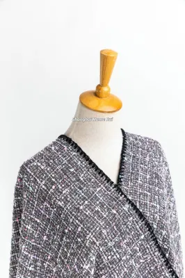 Spring Autumn Woman Lady Warm Fashion Acrylic Woven Grey Mixed Colourful Blended Yarn Wraps Grids Plaid Checks Shawl Poncho Pallium