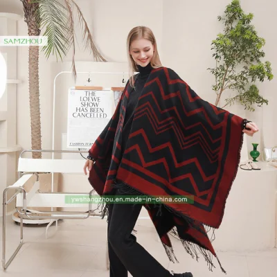 Fashion Split Cape Fashion Scarf Lady Cashmere Western Shawl Winter