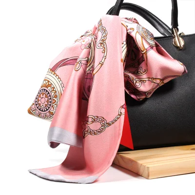 Multifunction Long Ribbon Bandana Women Turban Hair Head Band Wrap Silk Ribbon Scarf Plain Printed Silk Scarves