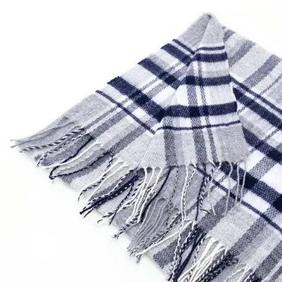 Custom Outfit Accessory Women Men Spring Fall Black Mixed Soft Chunky Cozy Woven Fringe Checks Tartan Shawl Stoles Oversize Cappa Tippet Turban Scarf