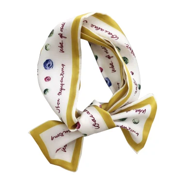Wholesale Custom Design Silk Scarf for Women Stoles Manufacture Silk Chiffon Hijab Scarf Fashion Luxury Brand Printed Silk Scarf