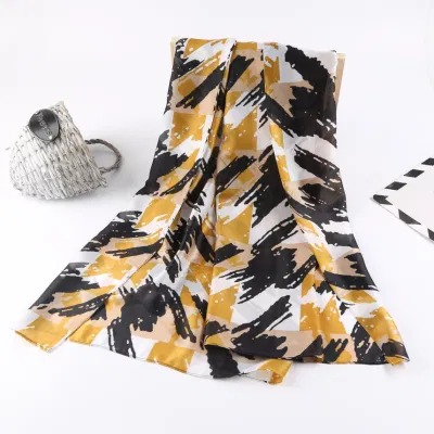 80X180cm Luxury Fashion Silk Scarf Shawls Silk Hijab Head Scarf Long Scarf