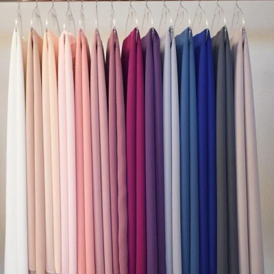 Wholesale Islamic Shawl Soft Plain Georgette Muslim Hijabs Headscarf Bubble Chiffon Hijab Scarf