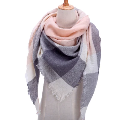 Knitted Spring Winter Women Scarf Plaid Warm Cashmere Scarves