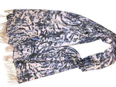 Cashmere Double Faced Printed Animal Shawl