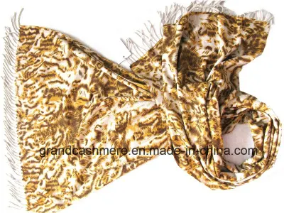 Cashmere Double Faced Printed Animal Shawl