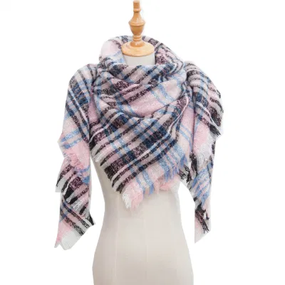 Plaid Blanket Shawl Women Big Oversized Long Scarves