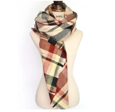 Girls Designer Fashion Soft Woven Scarves Ladies Shawl Women&prime; S Nice Luxury Plaid Tartan Grid Check Blanket Scarf for Students