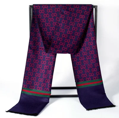 Man&prime;s Winter Custom Logo Designer Brand Luxury Warm Scarves Men Shawl Scarf