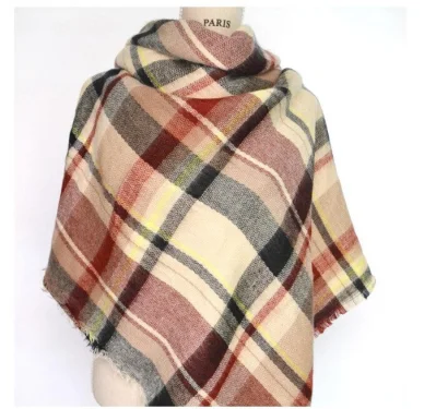 Girls Designer Fashion Soft Woven Scarves Ladies Shawl Women&prime; S Nice Luxury Plaid Tartan Grid Check Blanket Scarf for Students
